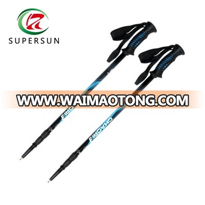 High Quality Nylon Strap Aluminum Trekking  Poles with Anti Shock